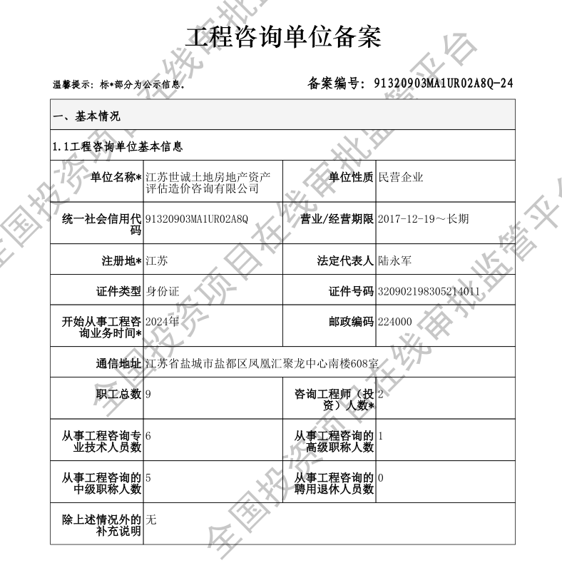 工程咨詢資質